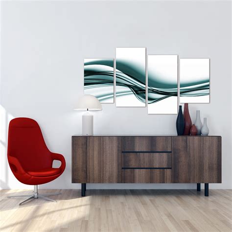 Large Modern Teal Canvas Wall Art Pictures 130cm Wide Prints Set 4033