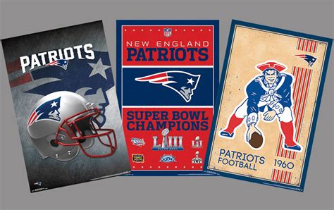 New England Patriots Official Nfl Football Team Helmet Logo Poster T