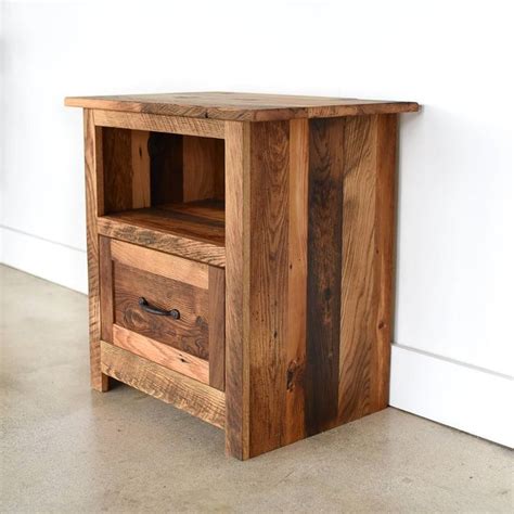 Rustic Bedside Table Reclaimed Wood Nightstand Handmade Etsy In