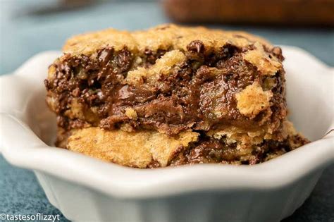 Ever microwave your quest bar? Gooey Chocolate Chip Oatmeal Bars Recipe | Tastes of Lizzy T