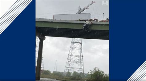 Firefighters Rescue Man Inside Truck Dangling Off Bridge Good Morning America