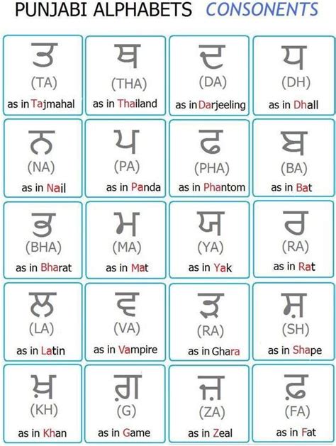 Alphabet Punjabi Words List Here You Can Find The Translation Of The