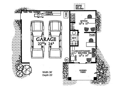 Garage Plans With Flex Space Contemporary Two Car Garage Plan With