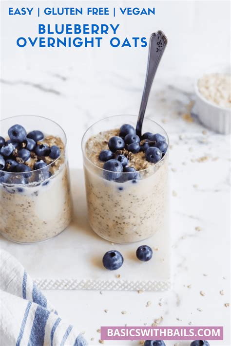 Easy Blueberry Overnight Oats Gluten Free And Vegan Recipe