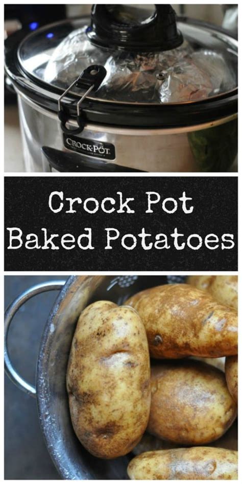 How to easily make baked potatoes in your slow cooker: Crock Pot Baked Potatoes - Dining with Alice