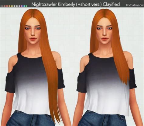 Sims 4 Hairs Kot Cat Nightcrawler`s Kimberly Hair Retextured