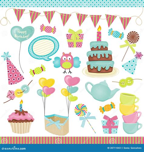 Birthday Party Elements Stock Vector Illustration Of Child 28711043