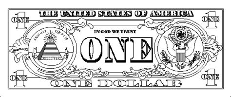 Us One Dollar Bill Coloring Page Printout Enchanted Learning