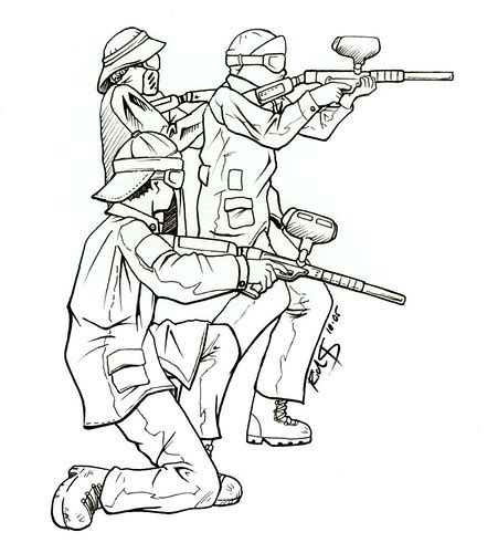 Paintball Gun Coloring Pages Coloring Pages