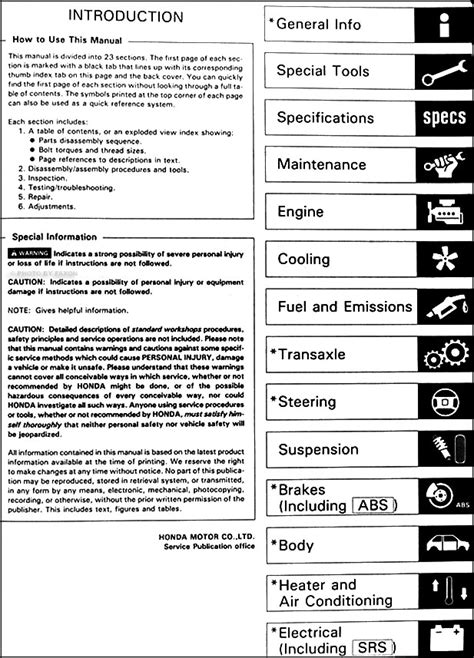1994 Honda Civic Repair Shop Manual Original