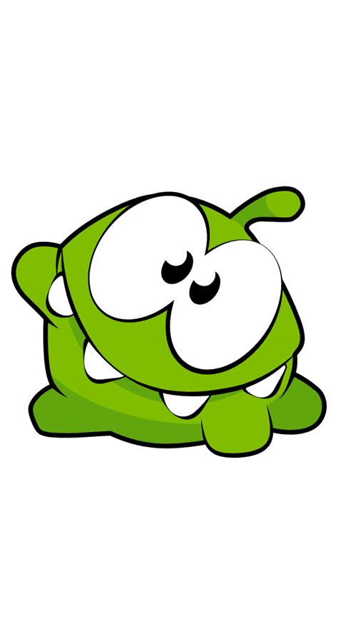A Sticker With A Cute Green Cut The Rope Game Character Called Om Nom