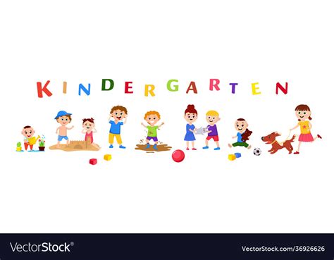Children In A Kindergarten Editable Royalty Free Vector