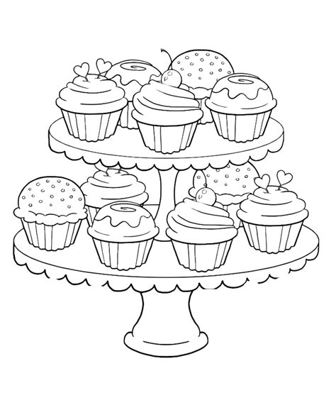 Cup Cake Coloring Pages - Coloring Home