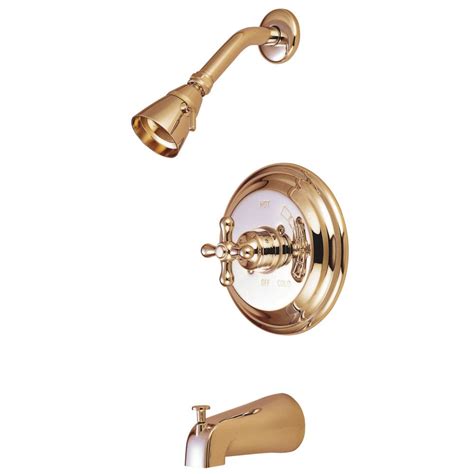 Kingston Brass Kb3632axt Tub And Shower Trim With Handle Polished