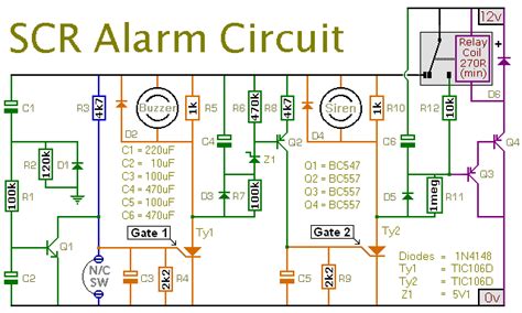 An Expandable Scr Based Burglar Alarm Circuit Diagram And Instructions