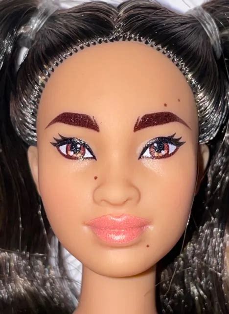 Barbie Fashionistas Petite Nude Doll Long Brunette Pigtails New
