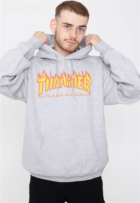 Thrasher Flame Greymottled Hoodie Impericon Us