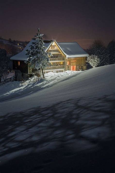 Beautiful Cabin In Winter Winter House