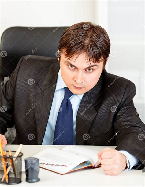 Angry Modern Businessman Banging Fist On Table Stock Photo Image Of