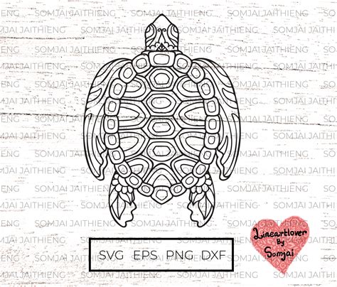 Mandala Turtle Svg Files For Cricut Turtle Zentangle Svg Hand Drawn