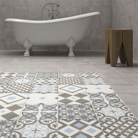 Vibe Light Blue Patterned Wall And Floor Tiles Patterned Floor Tiles