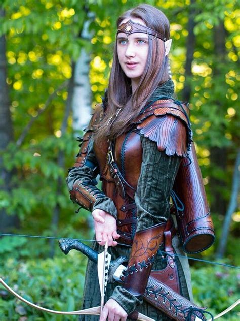 Elfin Archer Leather Armor Larp Costume Warrior Woman