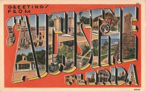 Greetings From St Augustine Fl Postcard