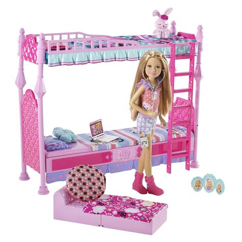 Lundby dolls house bedroom furniture set modern bed & bedside table. Barbie Sisters Sleeptime Bedroom and Stacie Doll Set - a ...