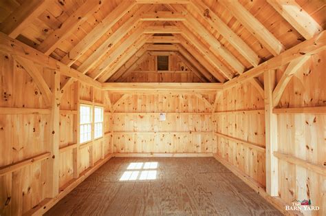 Interior of 14' x 22' Gallatin Post & Beam Shed - Authentic Timber