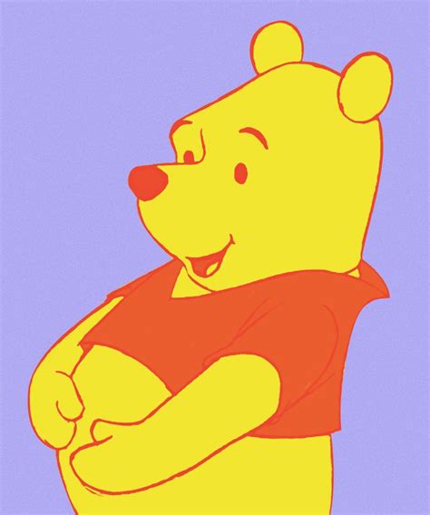 A Drawing Of A Winnie The Pooh Character With His Arms Crossed And Eyes