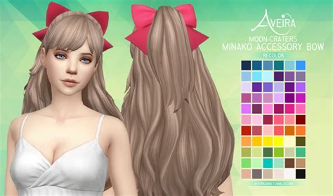 Moon Craters Minako Accessory Bow Recolor Sims 4 Sims 4 Anime Sims