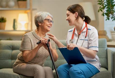 Happy Patient And Caregiver Stock Image Image Of Caregiver
