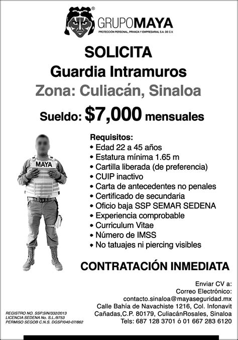 Guardias Intramuros ContrataciÓn Inmediata