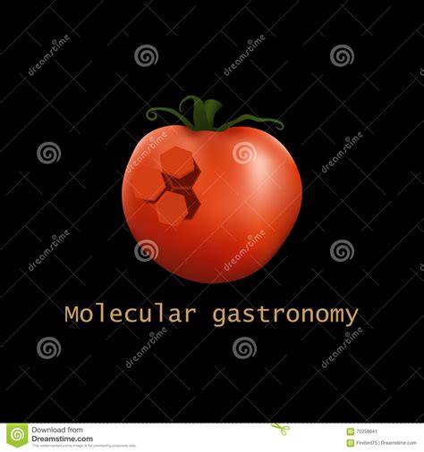Stylized Molecular Tomato Structure Molecular Gastronomy