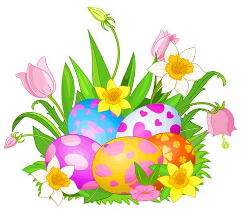 Easter Eggs and Flowers PNG Clipart Picture | Easter images clip art, Easter images, Easter pictures