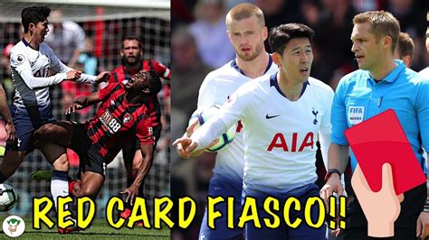 Wednesday, 6 november, 2019 son was initially shown a yellow card by match referee martin atkinson after he lunged into a tackle. SON HEUNG-MIN (손흥민) RED CARD MADNESS - YouTube