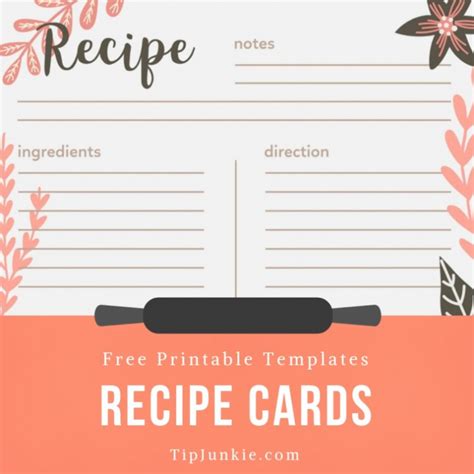 Fillable Recipe Card Template