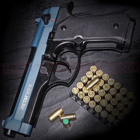 Buy The Retay Mod 92 9mm Pak Blank Pistol In Blackblue Dna Leisure