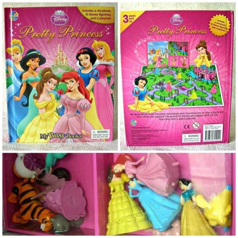 Disney Pretty Princess My Busy Books With 12 Figurines And Play Mat New
