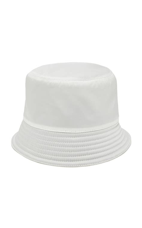 Prada Synthetic Logo Appliquéd Nylon Bucket Hat In White For Men Lyst