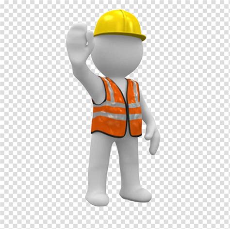 Stick Man Wearing Yellow Hard Hat And Safety Vest Occupational Safety