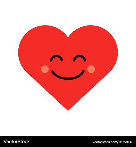 Cute Heart Emoji Smiling Face Icon Royalty Free Vector Image