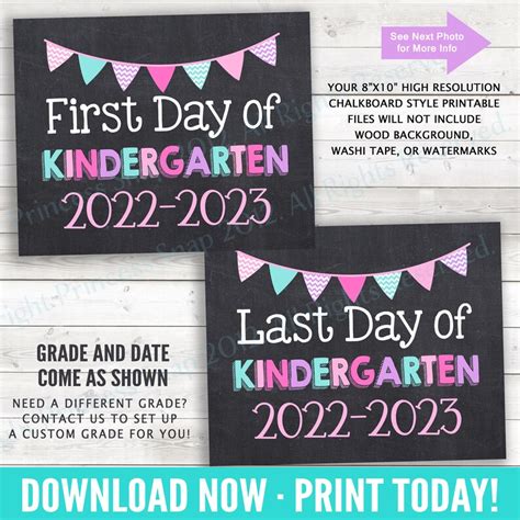 First Day Of Kindergarten 2022 2023 Kindergarten Photo Prop Etsy Schweiz