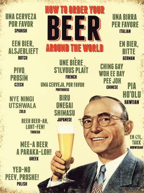 The Language Of Beer Retro Alcohol Advertising Tin Sign