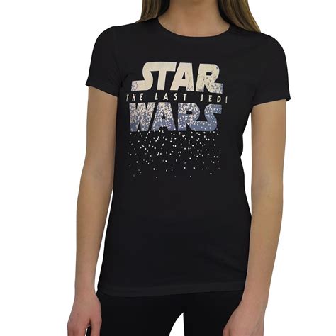 Star Wars Last Jedi Logo Lights Womens T Shirt