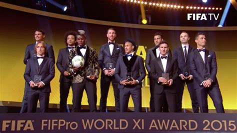 the fifa fifpro world xi winners from the 2015 ballon d or ceremony have been announced