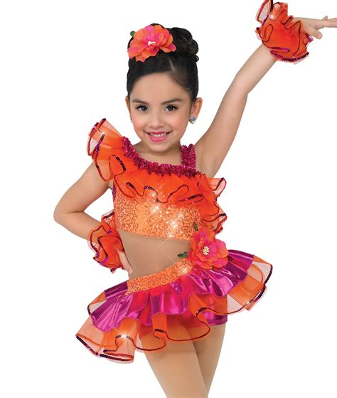 Latin Salsa Orange Kids Dance Costume A Wish Come True