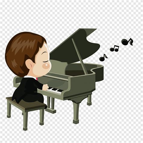 Boy Playing Grand Piano Illustration Piano Musical Composition Pianist