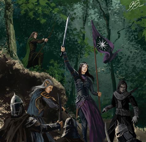 Эльфы в одной из битв в Средиземье battle scene commission by entar0178 elves fantasy tolkien
