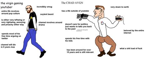 The Virgin Gaming Youtuber Vs The Chad Avgn Virginvschad